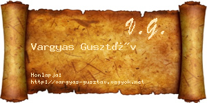 Vargyas Gusztáv névjegykártya