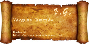 Vargyas Gusztáv névjegykártya